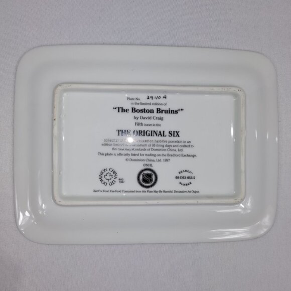 NHL Collector Plate The Original Six Boston Bruins Limited Edition David Craig - Picture 2 of 2